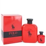 Polo Red by Ralph Lauren - Gift Set -- 4.2 oz Eau De Toilette Spray + 0.5 oz Mini EDT - for men