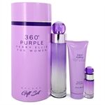 Perry Ellis 360 Purple by Perry Ellis - Gift Set -- 3.4 oz Eau De Parfum Spray + .25 oz Mini EDP Spray + 3 oz Shower Gel - for women