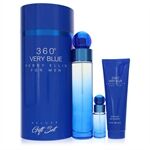 Perry Ellis 360 Very Blue by Perry Ellis - Gift Set -- 3.4 oz Eau De Toilette Spray + .25 oz Mini EDT Spray + 3 oz Shower Gel - for men